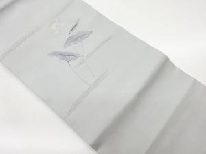 塩瀬金彩手描き蓮の花模様織出し名古屋帯